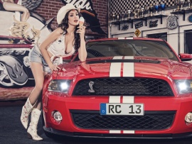 Mustang and hot cowgirl (click to view)