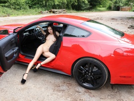 Mustang and naked teen (click to view)