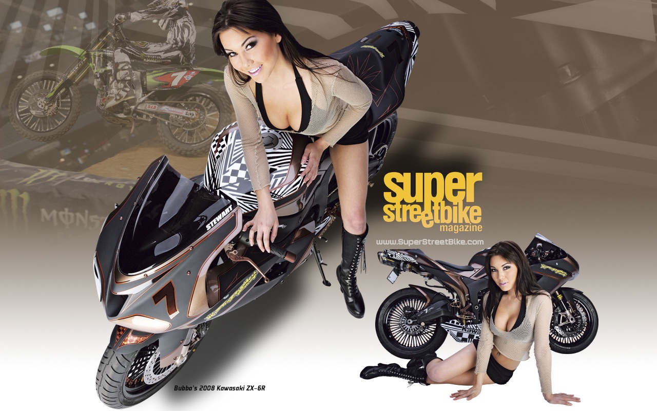 Sexy model and bike