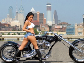 Hot Latina and motorcycle (click to view)
