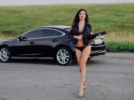 Mazda 6 and lingerie babe (click to view)