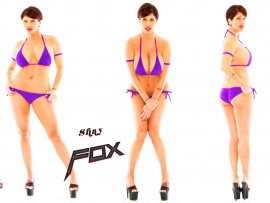Shay Fox curvy big tits porn star in sexy bikini wallpapers