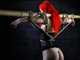 Tied up redhead (click to view)